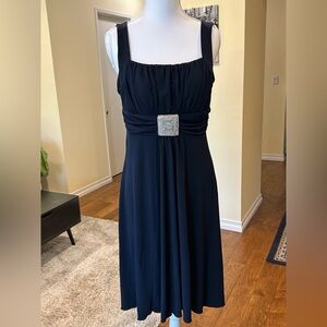 Enfocus Studio Navy Blue Maxi Dress with Embellished Waist
